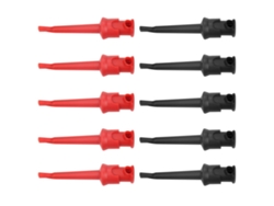 10 Ganchos De Prueba P5002 Para Multímetro De Circuitos Integrados Smd Con Cable De Soldadura Negro Y Rojo.