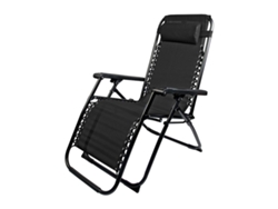 Tumbona reclinable plegable Klack Zero Gravity negra para playa, jardín y piscina