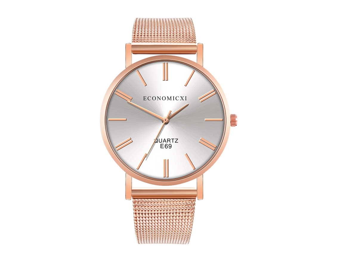 Reloj De Cuarzo Casual Estilo Simple Moda Reloj De Pulsera Oro Rosa Blanco