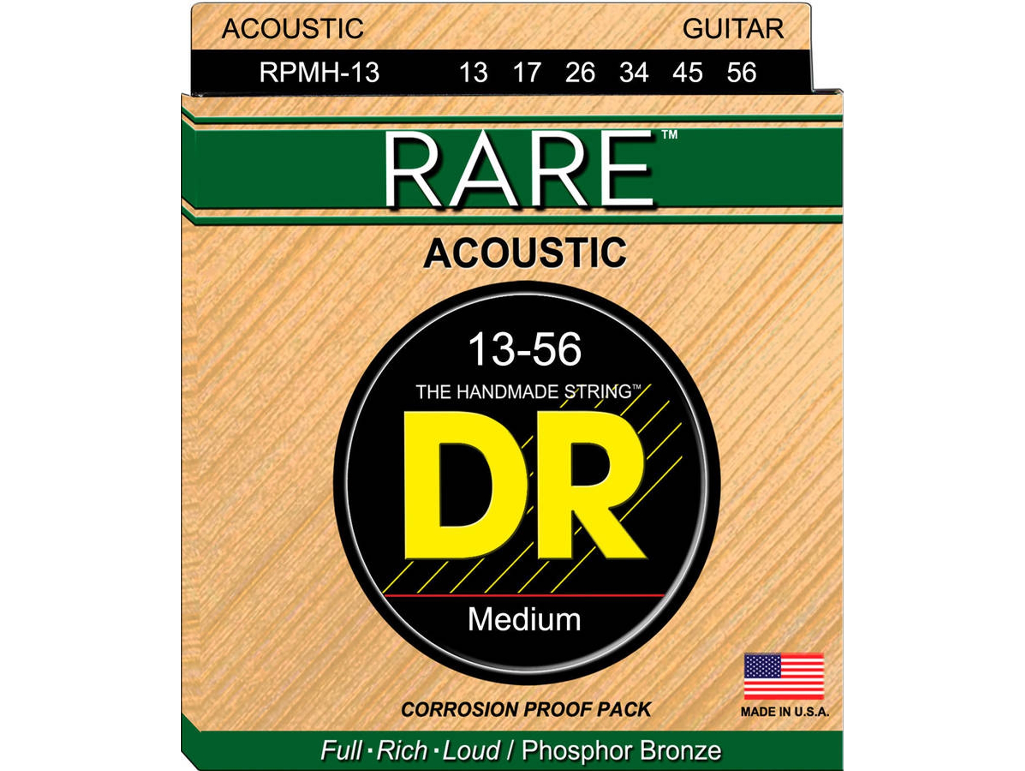 Juego de Cuerdas Guitarra Acústica DR RPMH-13 Rare (0.13 - .017 - .026 - .034 - .045 - .056 - Bronce)