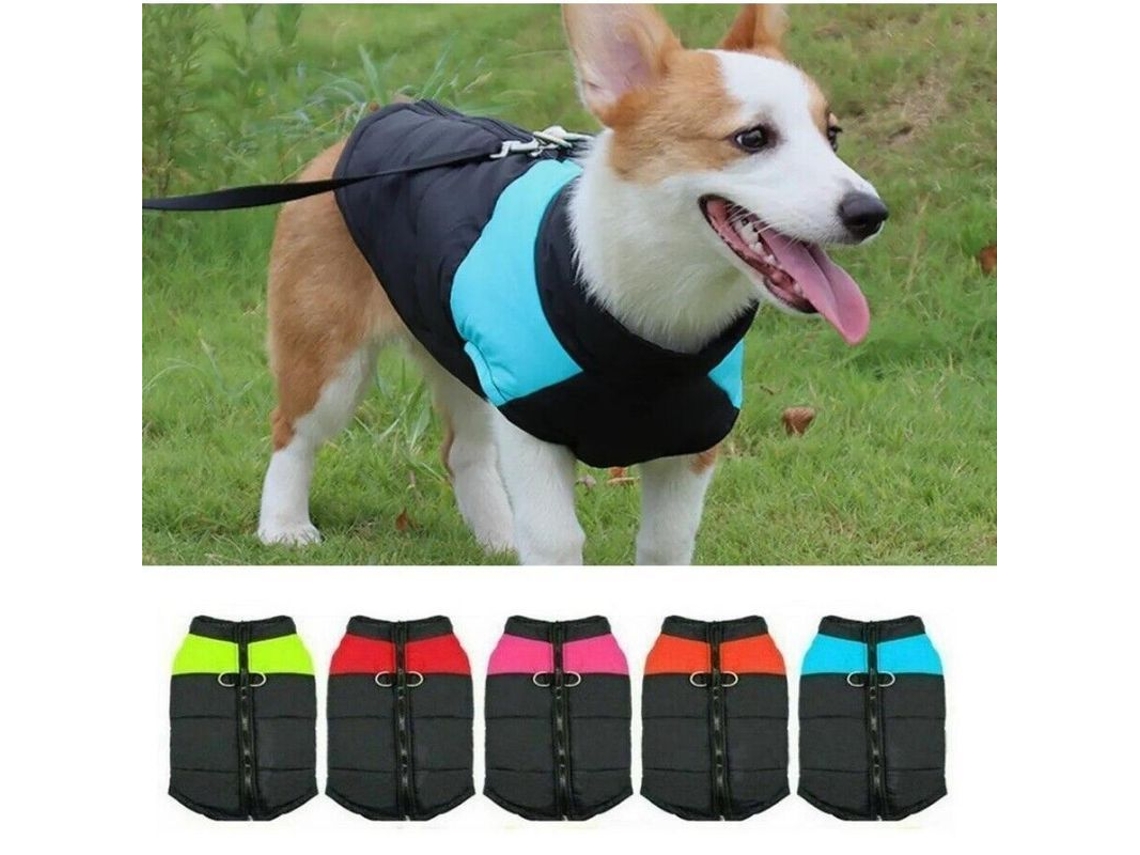 Abrigo impermeable Rebe-coat para perros pequeños, abrigo de invierno cálido con arnés, tallas S-XL, verde.