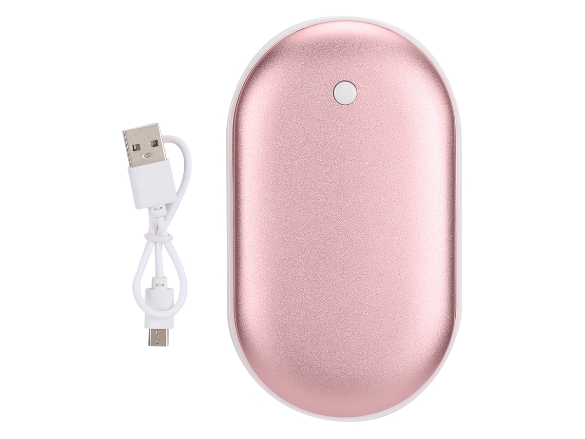 Aquecedor De Mãos Portátil Mini 5200mah Power Bank Carregador De Celular Azul Rosa Multifuncional