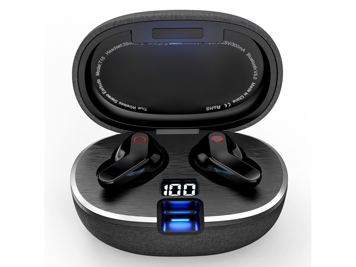 Auriculares YEMAESRE estéreo con cancelación de ruido y graves profundos con Bluetooth, color negro
