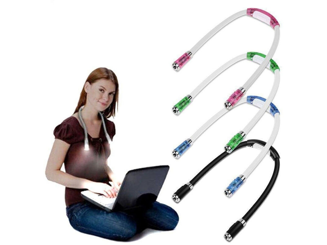 Juego De 4 Luces Led De Lectura Para El Cuello, Recargables Mediante Usb.