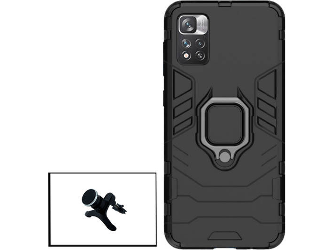 Kit Carcasa 3X1 Military + Soporte Magnético Carro Reforzado Xiaomi 11i HyperCharge PHONECARE Negro