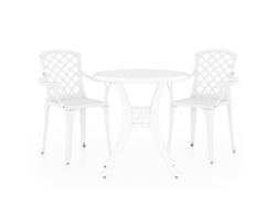 Maison Exclusive - Mesa Y Sillas De Bistró 3 Piezas Aluminio Fundido Blanco