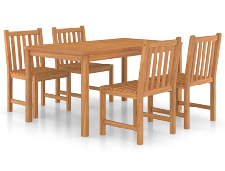 Conjunto 5 Conjunto de comedor de jardín VIDAXL madera maciza de teca