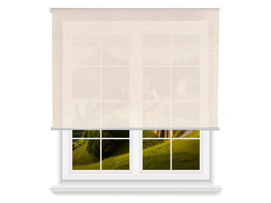 Estor enrollable translúcido Wellhome con cadena de PVC, 160 x 175 cm, color lino