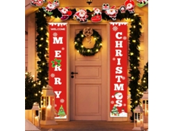Pancartas navideñas, decoraciones navideñas para exteriores e interiores, letrero de bienvenida rojo brillante para puerta, pared o hogar.