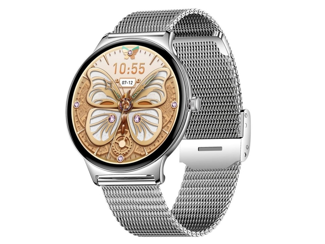 Reloj inteligente V89 con pantalla AMOLED de 1,43 pulgadas, Bluetooth, llamadas y elegante interfaz de usuario (plata) Bestvite