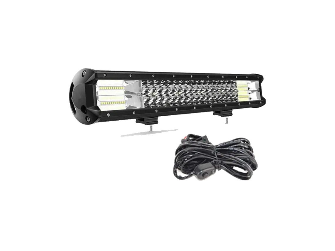 Barra de luces LED, 288 W de potencia, 15 000 lúmenes, blanca, con kit de cableado OEM