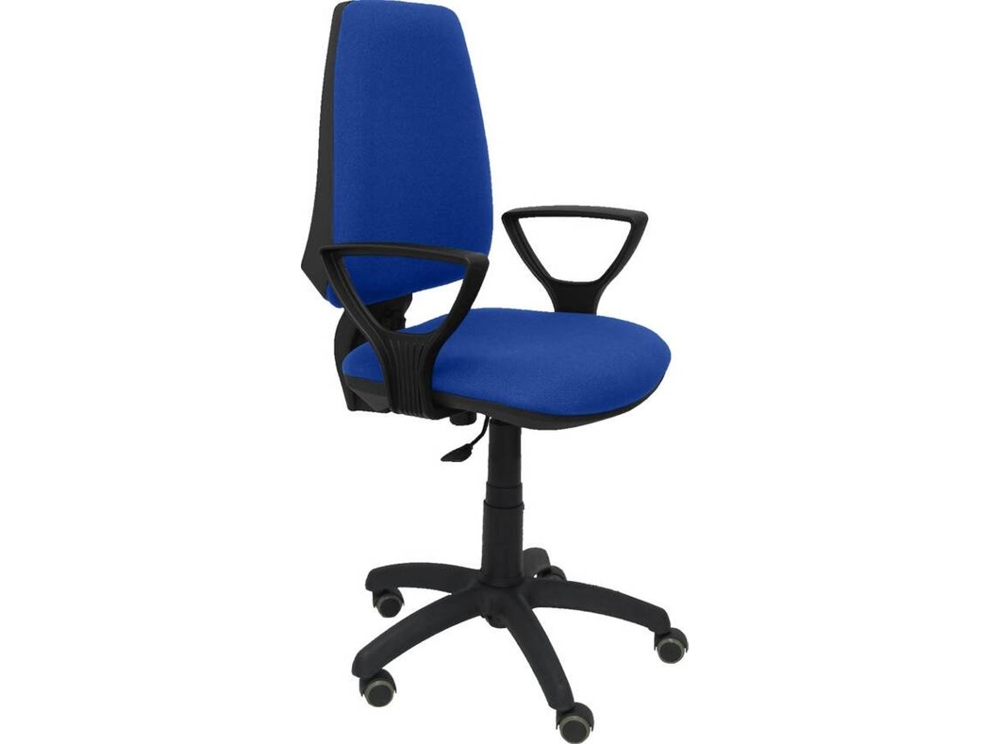 Silla de Escritorio Operativa PYC Elche CP Azul BF RP con ruedas antiarañazos (Brazos Fijos - Tejido)
