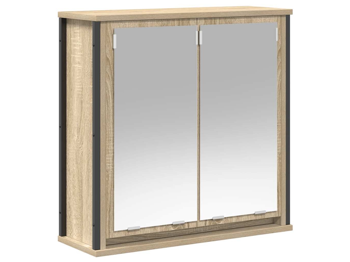 Maison Exclusive - Mueble De Baño De Pared Con Espejo Roble Sonoma 60x21x60 Cm