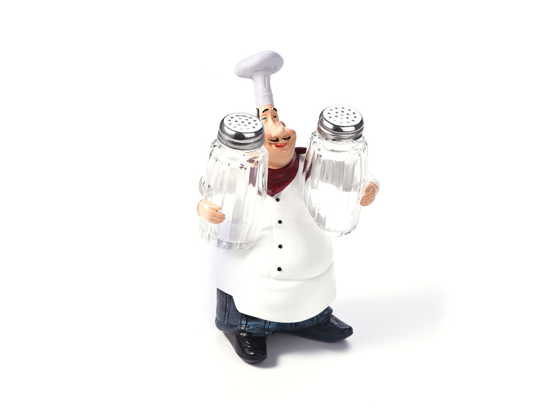 Estatua decorativa de un simpático chef en resina para la cocina.