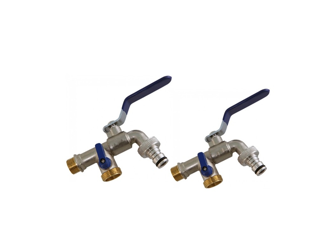 Grifo de Jardin Premium de Doble Salida 1/2'' 3/4'' Pack 2 SUINGA