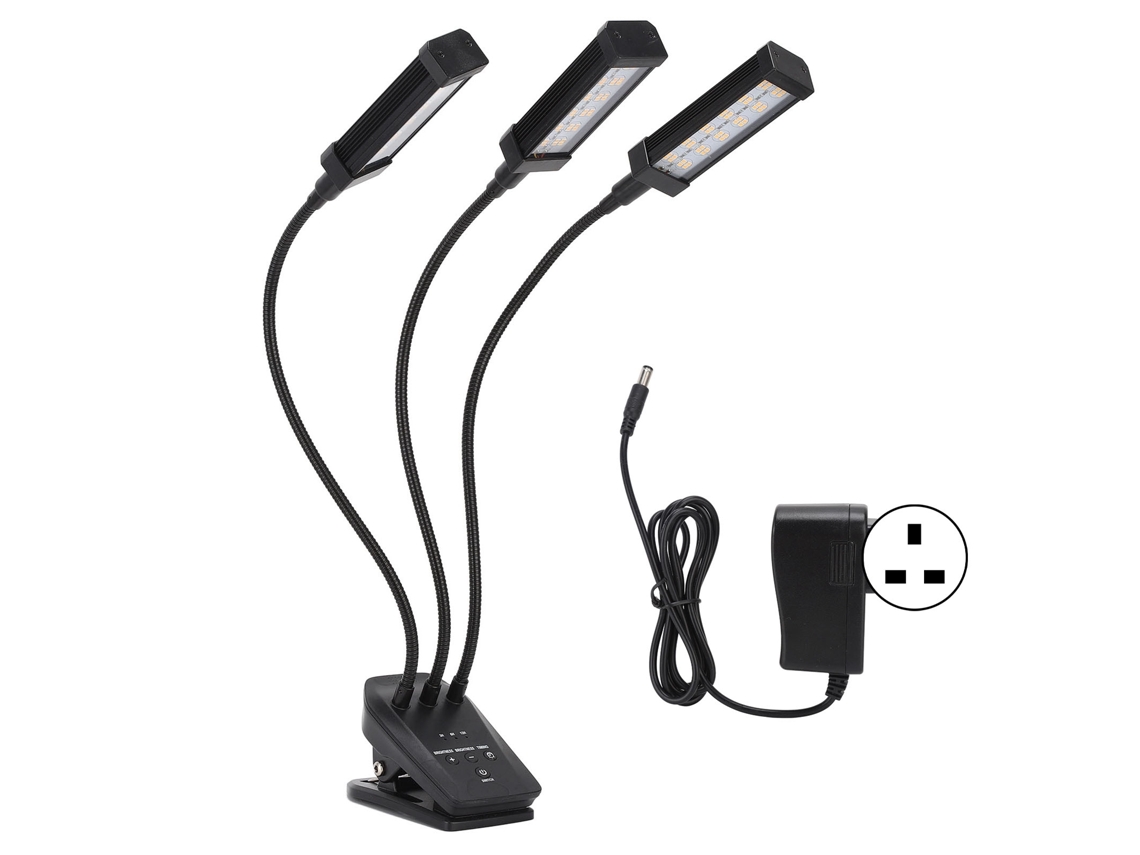 Luz LED de cultivo de 3 cabezales ajustable 360° para plantas