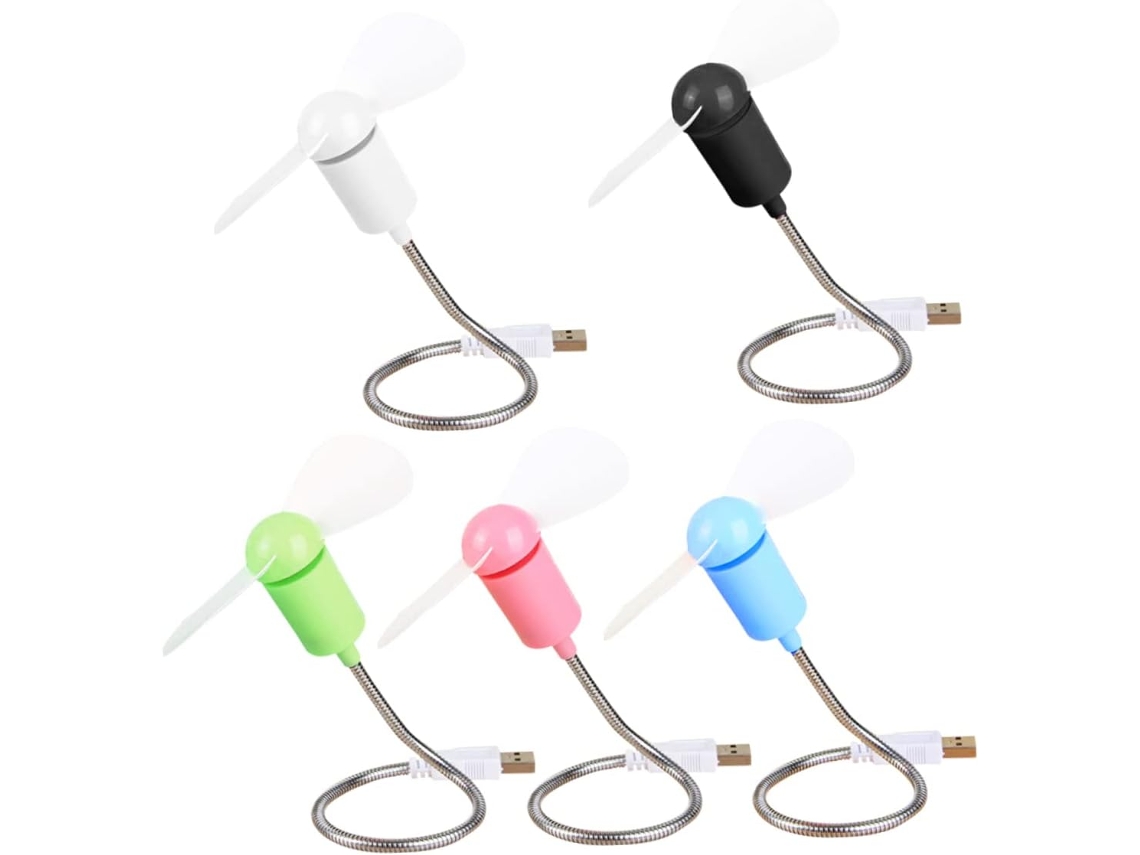 Juego De 5 Mini Ventiladores De Escritorio Silenciosos Y Flexibles Para Portátil