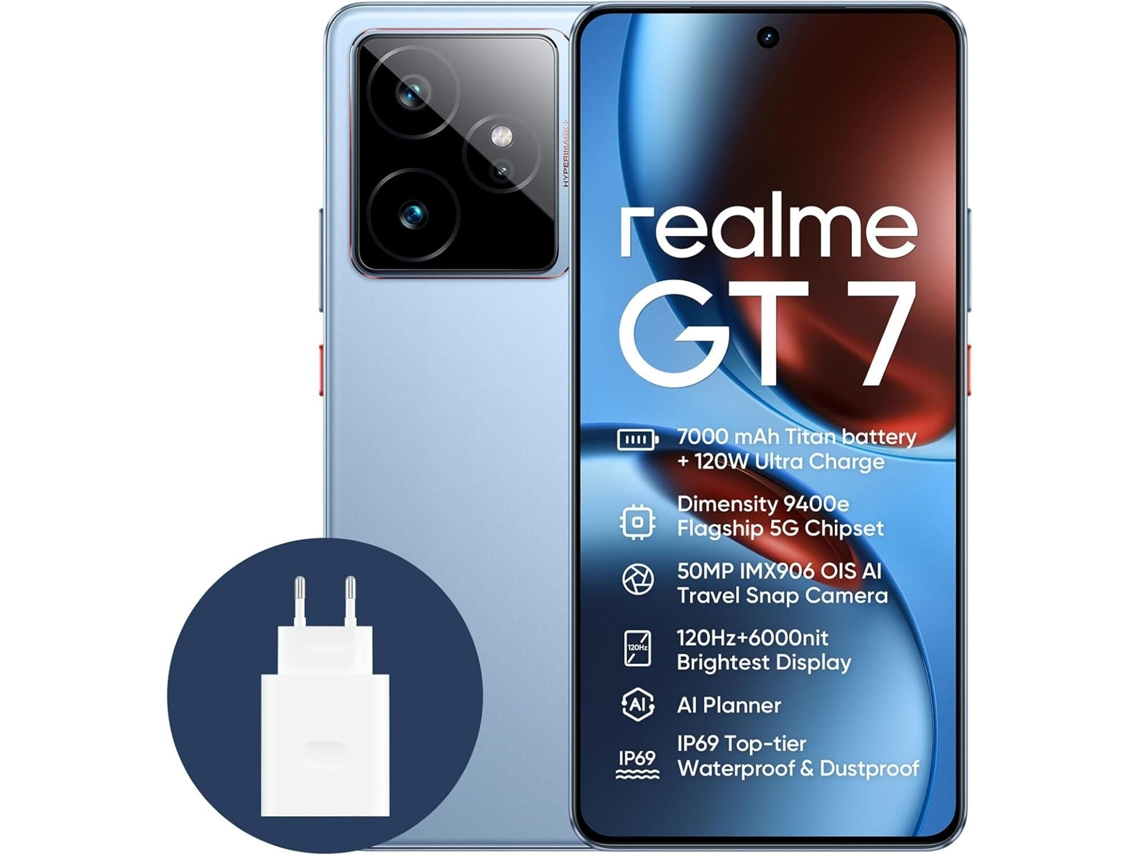 Realme Gt 7 5g,12gb 512gb 6.8" Azul Incluye Cargador 120w