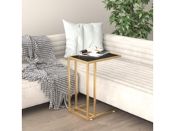 Mesa Auxiliar De Ordenador Vidrio Transparente Negro 50x35x65cm