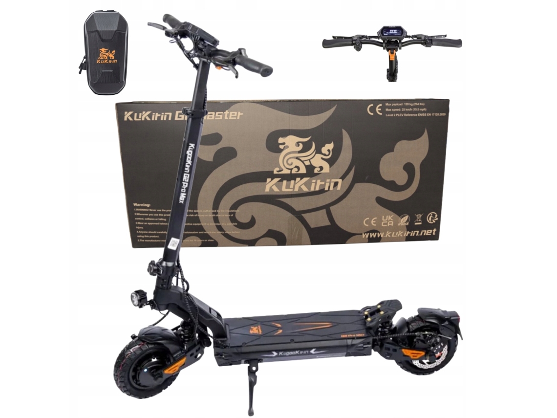 Patinete eléctrico Kukirin G2 Master, 2000 W, doble tracción, 65 km/h, batería de 52 V y 20,8 Ah, manillar ajustable, actualizado en 2025