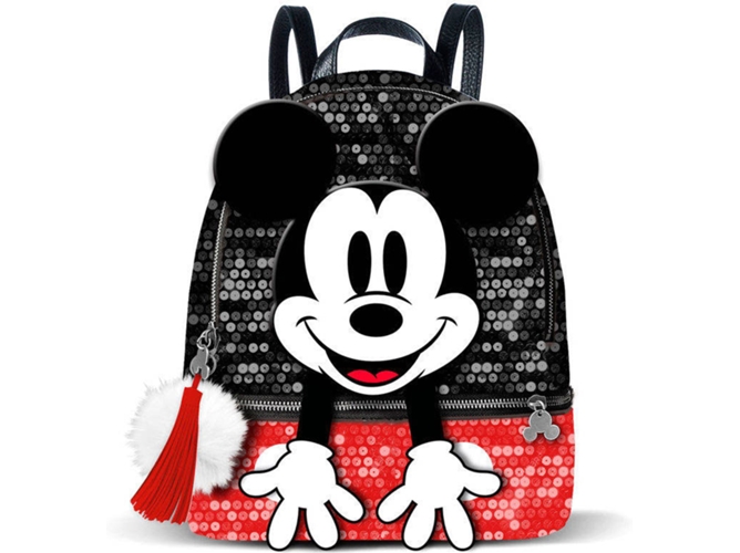 Mochila KARACTERMANIA Mickey Disney (Rojo - 32.5x20x26.5cm - Poliéster)
