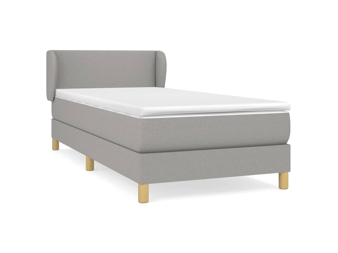 Maison Exclusive - Cama Box Spring Con Colchón Tela Gris Claro 90x190 Cm
