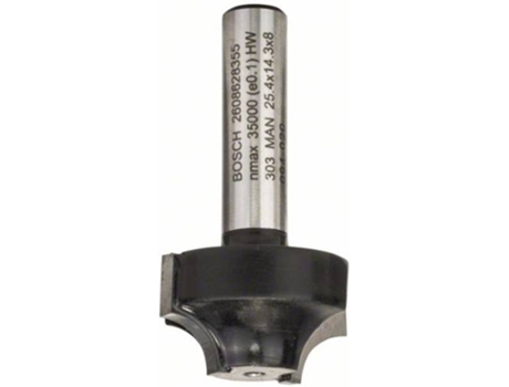 Fresa BOSCH para Bordes y - 8 mm - R1 6.3 mm - D 25.4 mm - L 14 mm - G 46 mm
