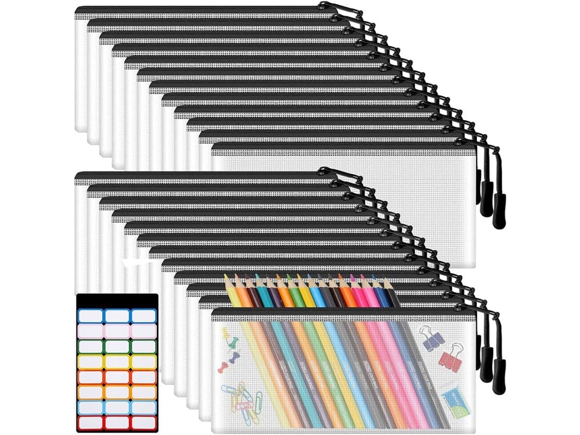24 Bolsitas Pequeñas Negras Transparentes Con Cremallera Para Organizar Cosméticos Sueltos.