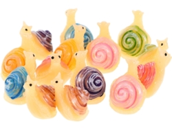 Juego De 14 Caracoles Miniatura De Resina Para Decoración, Figuras De Caracoles De Resina