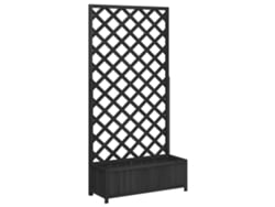 Jardinera con enrejado madera VIDAXL maciza de abeto negro