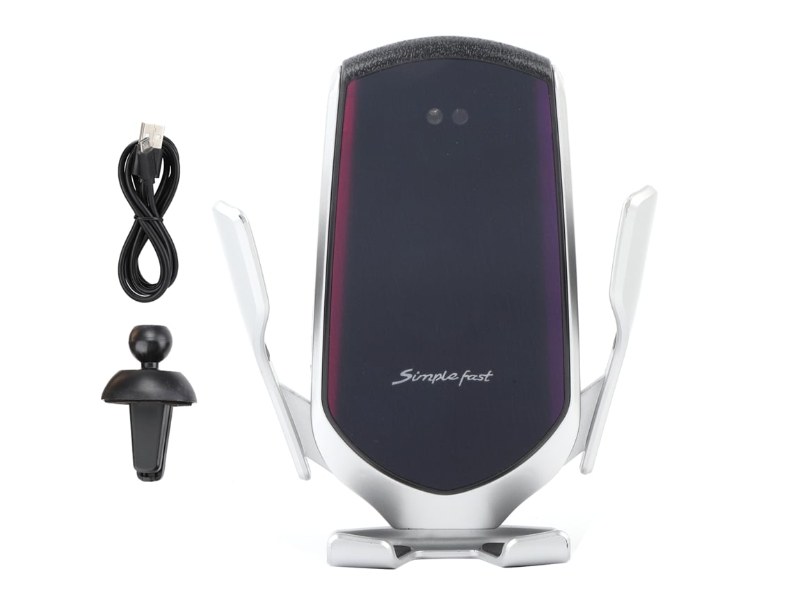 Soporte De Carga Inalámbrica Para Coche (sensor Inteligente De Sujeción Automática) Plata 10w Soporte De Carga Rápida Para Ventilación De Aire