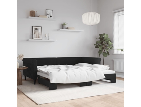 VIDAXL Sofá cama nido terciopelo negro 90x200 cm
