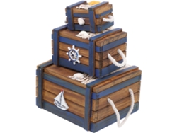 Caja De Almacenamiento De Joyas Mediterránea De 3 Piezas, Organizador Retro Para Artículos Diversos...