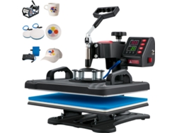 Prensa térmica SucceBuy 5 en 1
Máquina de impresión por transferencia por sublimación de 30 x 38 cm
para camisetas, platos y tazas