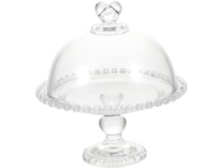 Bandeja De Vidro Com Cúpula Transparente Para Proteger Bolos E Sobremesas.
