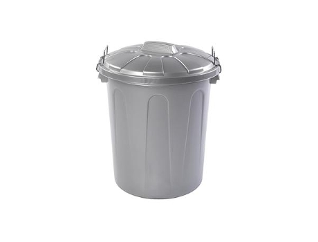 Cubo basura cierre metal + tapa 21l plata