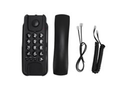 Teléfono De Pared Negro Con Cable, Volumen Ajustable Y Función De Rellamada Para Hoteles/oficinas.