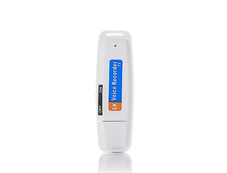 Grabadora de voz digital en disco U, tarjeta de memoria flash USB de una tecla, grabadora de voz blanca BISBISOOUS