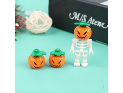 Figura De Acción De Calabaza Y Calavera De Halloween Para Construir Con Bloques