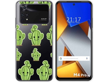 Carcasa para Xiaomi Poco M4 Pro 4G TUMUNDOSMARTPHONE Dibujos Transparente Cactus Multicolor