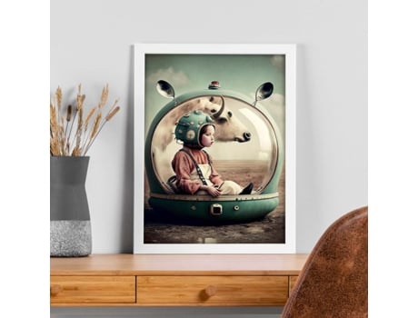 NACNIC Poster Cápsula Segura En Estilo Surrealismo Cinematográfico Ilustraciones Y Grabados De Historieta Abstracta Y Artística A4 Marcos Negros