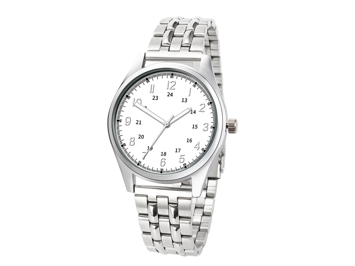 Reloj De Moda Casual Simple Para Hombres Correa De Acero Regalo (dial Blanco)