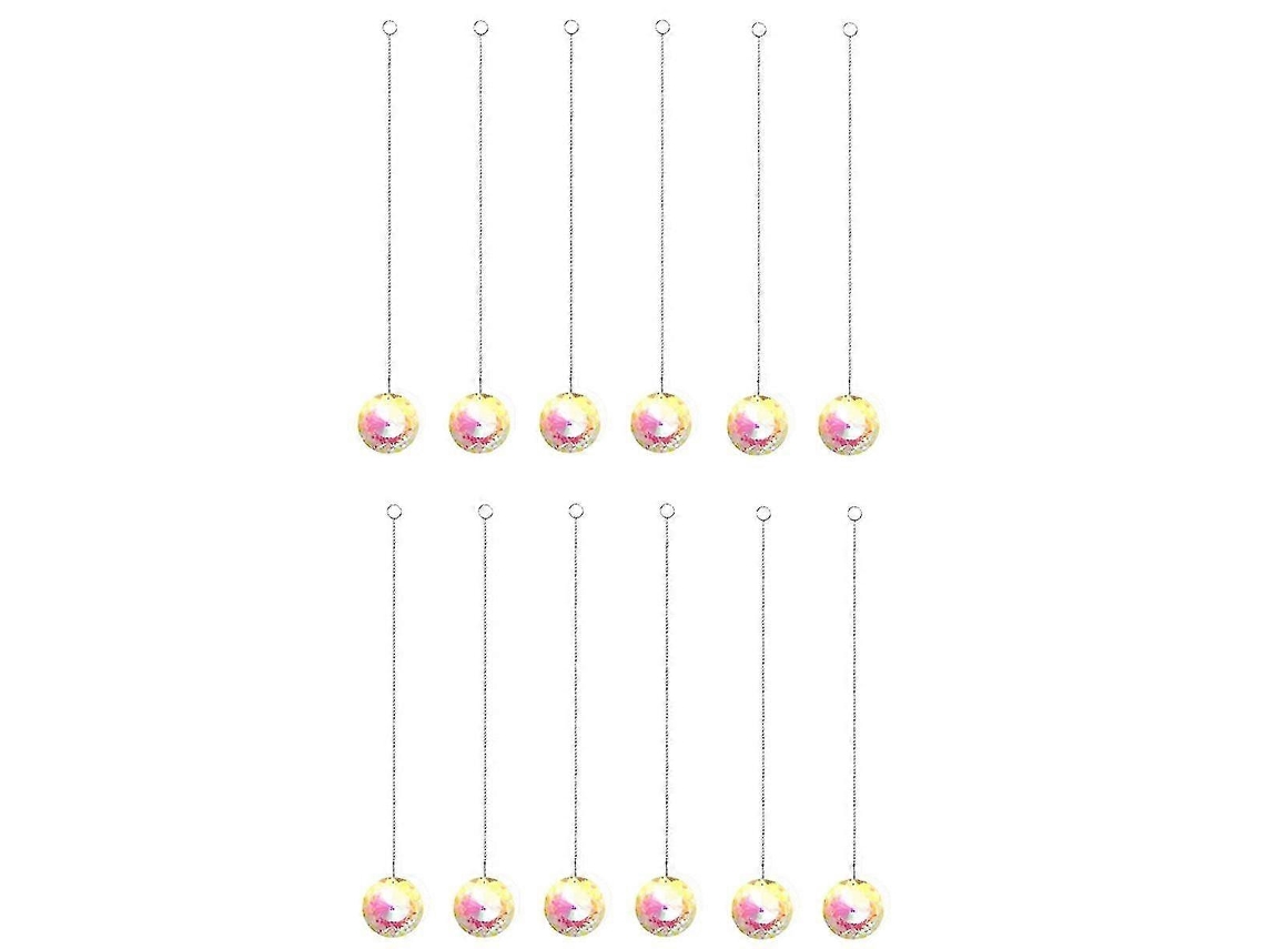 12 adornos de cristal para jardín: campanillas de viento, atrapa arcoíris, prisma, colgante de sol, cristal de Bauhinia.