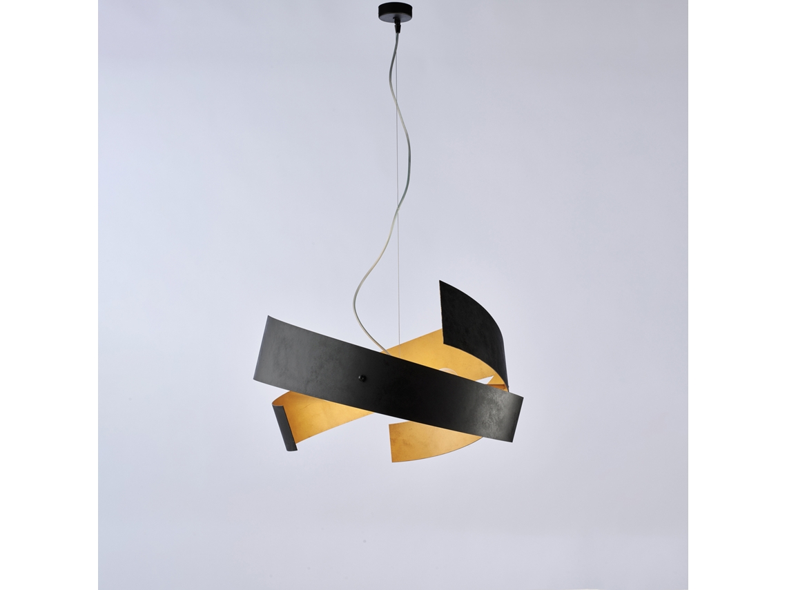 Lámpara colgante circular Anna de metal y aluminio lacado blanco con LED integrado y cables eléctricos regulables 130 Ø50 Bl249 S50 Belight