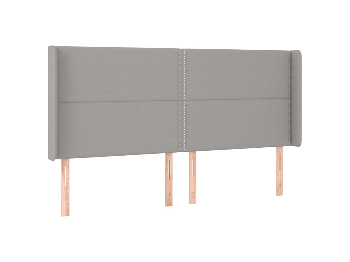 Cabecero con solapas, tela gris claro, MAISON EXCLUSIVE (183x16x118 cm)