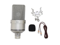 Micrófono De Condensador De Estudio Con Diafragma De 26 Mm, Soporte Antivibración, Cable Xlr Y Protector Antiviento.