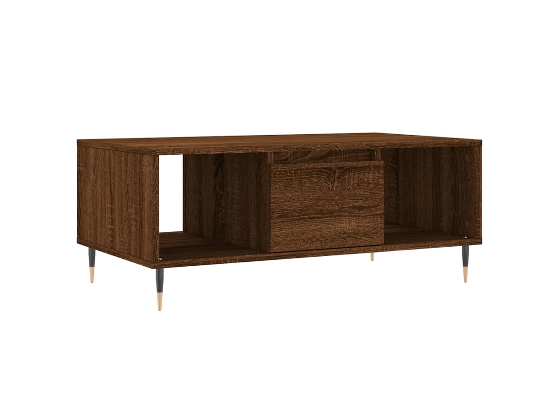 Mesa de Centro Derivados de Madera de Roble Marrón MAISON EXCLUSIVE (90x50x36,5 cm)