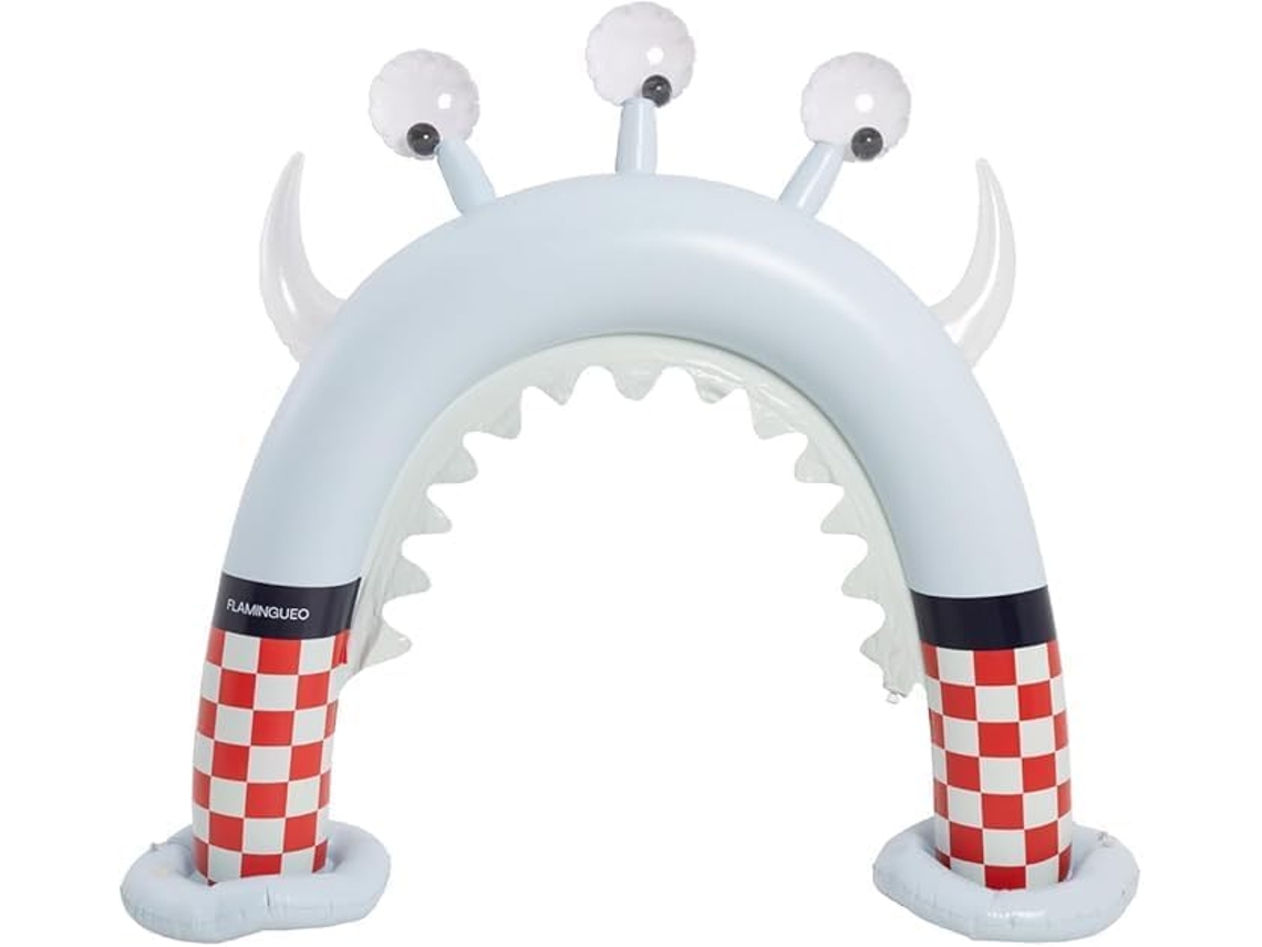 Tobogán acuático inflable para niños con aspersor de PVC de flamenco azul