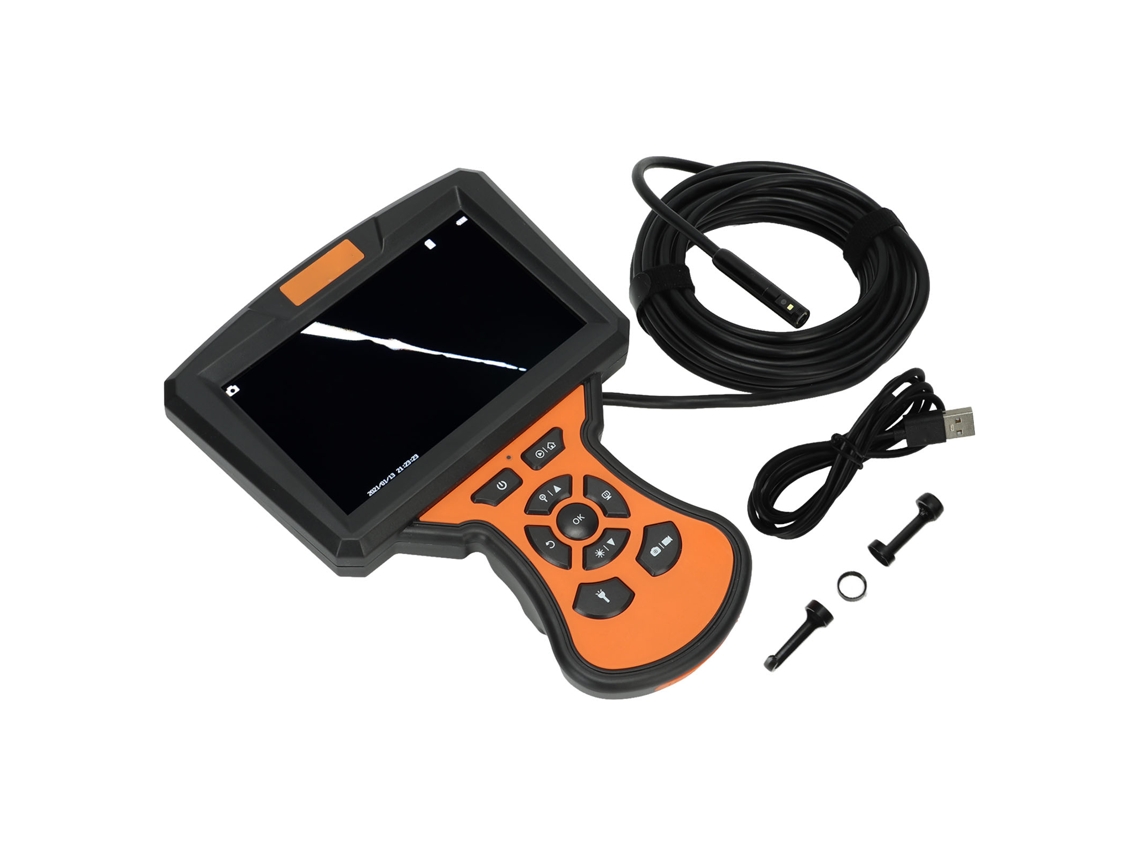 Cámara de inspección de alcantarillado con pantalla HD 1080P de 5 pulgadas, impermeable, con luces para detección en el hogar y el automóvil.