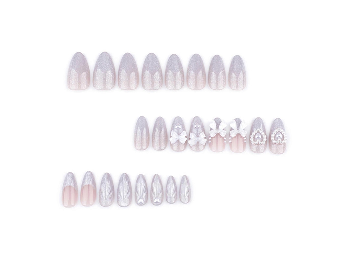 Uñas postizas francesas con degradado, sencillas e irrompibles, para manicura DIY Nostalgia88